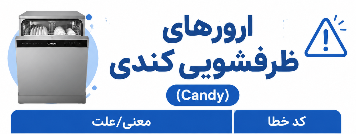 ارورهای ظرفشویی کندی (Candy) + معنی کد خطاها و راهحل سریع